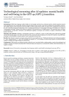 Technological mourning after AI updates: mental health and well-being in the GPT-4o/GPT-5 transition